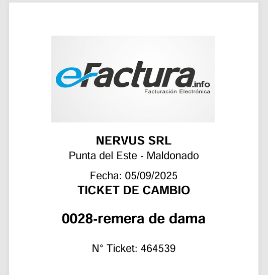cambio de ticket que lanza efactura